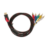 Maxbell HDMI to 5 RCA RGB Audio AV Component Card Computer Adaptor Cable 1.5m Red