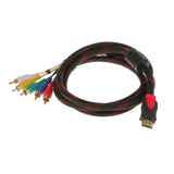 Maxbell HDMI to 5 RCA RGB Audio AV Component Card Computer Adaptor Cable 1.5m Red