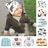 Maxbell Baby Cartoon Toddler Girls Boys Warm Cotton Knit Hat Beanie Cap Green Feather Pattern