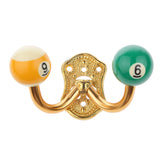 Maxbell Door Wall Mounted Hanging Coat/Robe Billiards Decor Double Hook Hanger