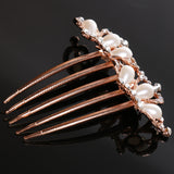 Maxbell Women Comb Crystal Pearl Hairclip Vintage Hair Accessories for Wedding Headwear