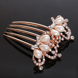 Maxbell Women Comb Crystal Pearl Hairclip Vintage Hair Accessories for Wedding Headwear