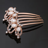 Maxbell Women Comb Crystal Pearl Hairclip Vintage Hair Accessories for Wedding Headwear