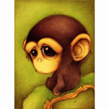 Maxbell Animal Embriodery Rhinestone Painting Cross Stitch Kit DIY Craft Kids Xmas Home Decor Gift - Monkey