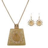 Maxbell Women Accessories Gold Sun Flower Exquisite Necklace Earrings Jewelry Set