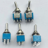 Maxbell 5pcs Blue SPST Miniature Toggle Switch on/off Change Model Railway Hobby