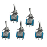 Maxbell 5pcs Blue SPST Miniature Toggle Switch on/off Change Model Railway Hobby