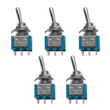 Maxbell 5pcs Blue SPST Miniature Toggle Switch on/off Change Model Railway Hobby