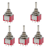 Maxbell 5pcs Red SPST Miniature Toggle Switch on/off Change Model Railway Hobby