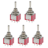 Maxbell 5pcs Red SPST Miniature Toggle Switch on/off Change Model Railway Hobby