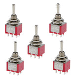 Maxbell 5pcs Red SPST Miniature Toggle Switch on/off Change Model Railway Hobby