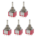 Maxbell 5pcs Red SPST Miniature Toggle Switch on/off Change Model Railway Hobby
