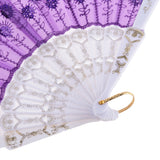 Maxbell Wedding Party Gift Handmade Spanish Flower Pattern Folding Lace Hand Fan