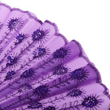 Maxbell Wedding Party Gift Handmade Spanish Flower Pattern Folding Lace Hand Fan