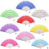 Maxbell Wedding Party Gift Handmade Spanish Flower Pattern Folding Lace Hand Fan