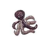 Maxbell Vintage Octopus Women Cute Animal Broches Purple Crystal Rhinestone Brooch Pin