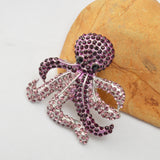 Maxbell Vintage Octopus Women Cute Animal Broches Purple Crystal Rhinestone Brooch Pin