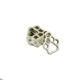 Maxbell Wholesale 100pcs Antique Silver Filigree Puppy Paw Charms Pendant Jewelry DIY Finding