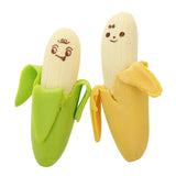 Maxbell 4pcs/Pack Creative Kid's Cartoon Colorful Banana Fruit Rubber Pencil Eraser