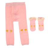 Maxbell Cute Baby Tights Stretch Pantyhose Legging Stockings Pants+Socks Patch Pink Lace