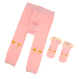 Maxbell Cute Baby Tights Stretch Pantyhose Legging Stockings Pants+Socks Patch Pink Lace