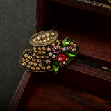 Maxbell Hat Crystal Rhinestone Brooch Vintage Retro Flower Pins Brooches for Women