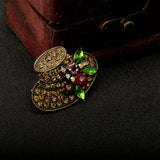 Maxbell Hat Crystal Rhinestone Brooch Vintage Retro Flower Pins Brooches for Women