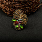Maxbell Hat Crystal Rhinestone Brooch Vintage Retro Flower Pins Brooches for Women