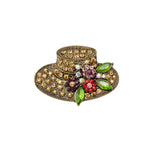 Maxbell Hat Crystal Rhinestone Brooch Vintage Retro Flower Pins Brooches for Women