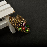 Maxbell Hat Crystal Rhinestone Brooch Vintage Retro Flower Pins Brooches for Women