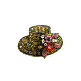 Maxbell Hat Crystal Rhinestone Brooch Vintage Retro Flower Pins Brooches for Women