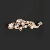 Maxbell Party Jewelry Crystal Rhinestone Peacock Brooch Pin Elegant Dress Pin Rose Gold