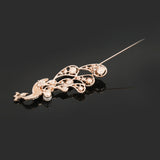 Maxbell Party Jewelry Crystal Rhinestone Peacock Brooch Pin Elegant Dress Pin Rose Gold