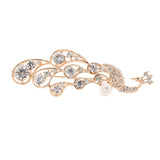 Maxbell Party Jewelry Crystal Rhinestone Peacock Brooch Pin Elegant Dress Pin Rose Gold