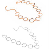 Maxbell Fashion Women Punk Style Geometry Round Circle Collar Choker Necklace Gold