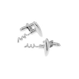 Maxbell Mens Fashion Party Image Series Silver Red Wine Bottle Opener Shaped Cufflinks