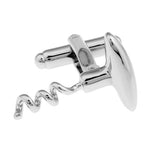 Maxbell Mens Fashion Party Image Series Silver Red Wine Bottle Opener Shaped Cufflinks