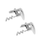 Maxbell Mens Fashion Party Image Series Silver Red Wine Bottle Opener Shaped Cufflinks