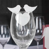 Maxbell 50pcs Romantic Place Name Cards White Bird Heart Shape Cup Wedding Party Table Decoration