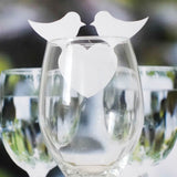 Maxbell 50pcs Romantic Place Name Cards White Bird Heart Shape Cup Wedding Party Table Decoration