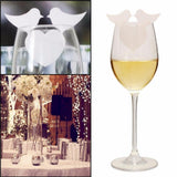 Maxbell 50pcs Romantic Place Name Cards White Bird Heart Shape Cup Wedding Party Table Decoration