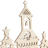 Maxbell Wooden Christmas House Snowman Tree XmasTable Decor