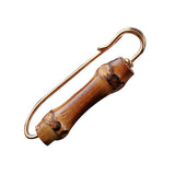 Maxbell Vintage Bamboo Novelty Safety Pin Brooch Breastpin 5.5x2cm