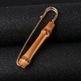 Maxbell Funny Fashion Bamboo Brooch Novelty Safety Breastpin 5.5x2cm