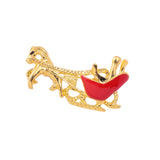 Maxbell Gold Christmas Cart Shape Women Jewelry Clothing Suit Accessory Brooch Pin