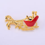 Maxbell Gold Christmas Cart Shape Women Jewelry Clothing Suit Accessory Brooch Pin