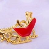 Maxbell Gold Christmas Cart Shape Women Jewelry Clothing Suit Accessory Brooch Pin