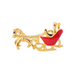 Maxbell Gold Christmas Cart Shape Women Jewelry Clothing Suit Accessory Brooch Pin