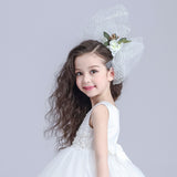 Maxbell Kids Flowers Bowknot Knot Veil Hair Clips Hairband Wedding Girls Deocr