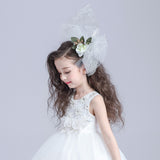 Maxbell Kids Flowers Bowknot Knot Veil Hair Clips Hairband Wedding Girls Deocr